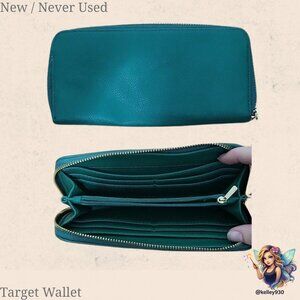 Target Teal Zip-Around Wallet – NEW